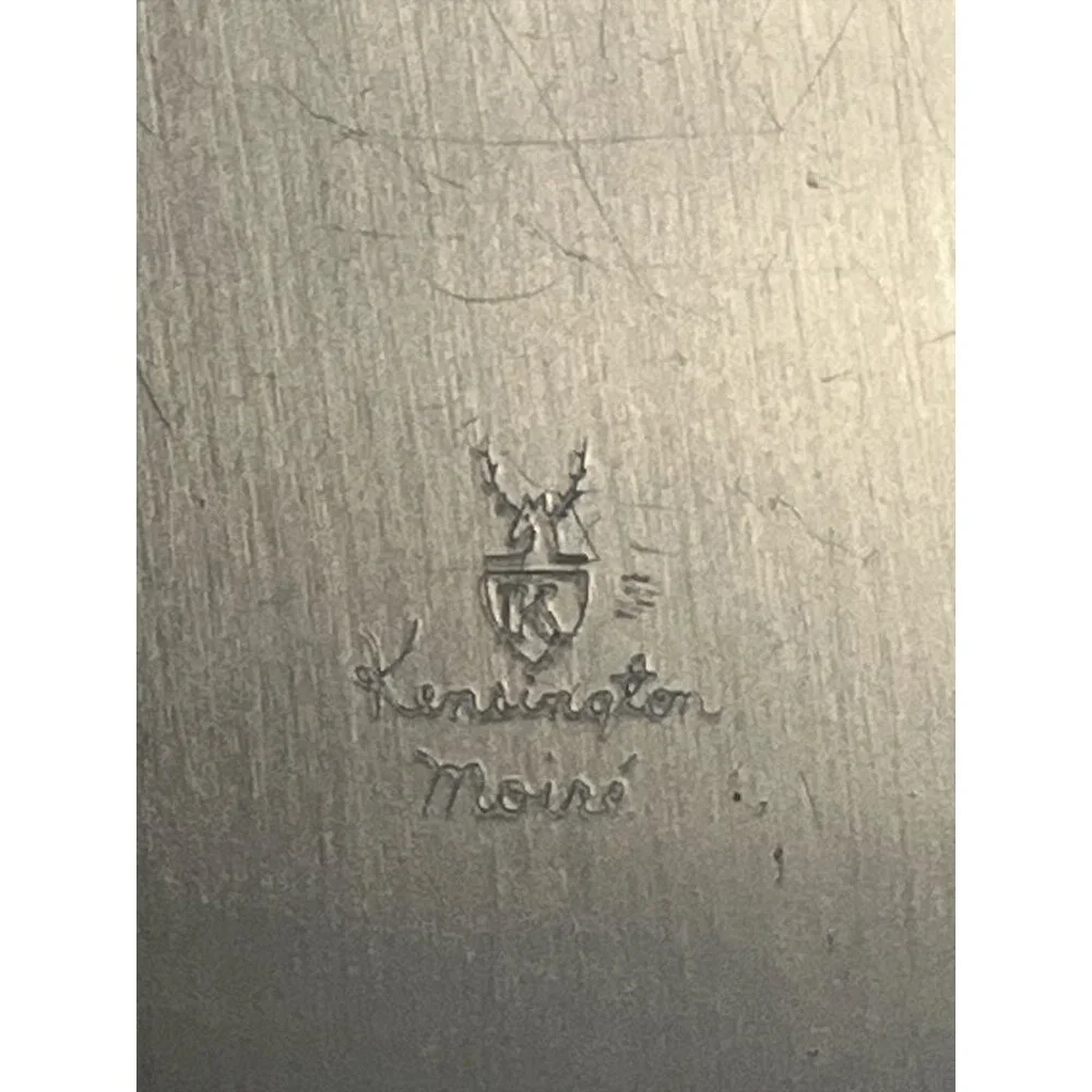 Vintage Kensington Moiré Aluminum Tray | Gold-Tone 10.75